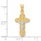 10K Gold & Rhodium Plated Crucifix Pendant Cross Charm Jewelry 27mm x 12mm